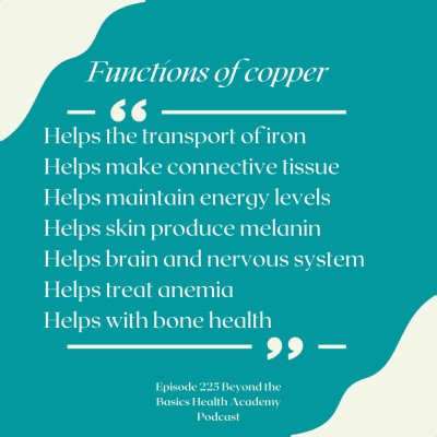 Functions of Copper